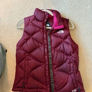 The North Face Maroon Quilted Vest